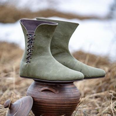 Medieval Shoes Man's Retro Pu  - Hunting Outdoor Boots 评论和价格