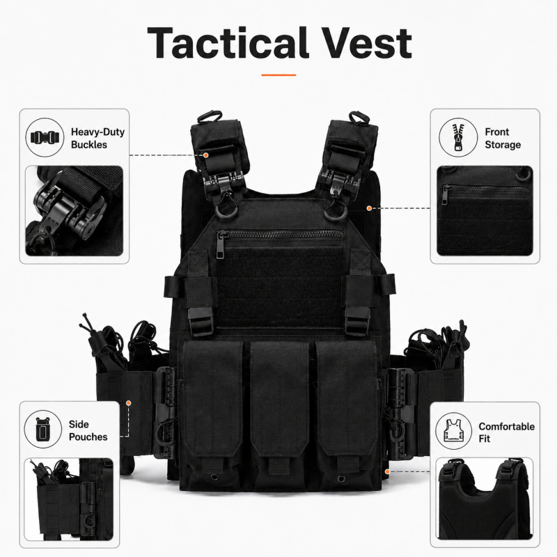 Tactical Vest Polyester Carrie - Outdoor Hunting Magazines 评论和价格