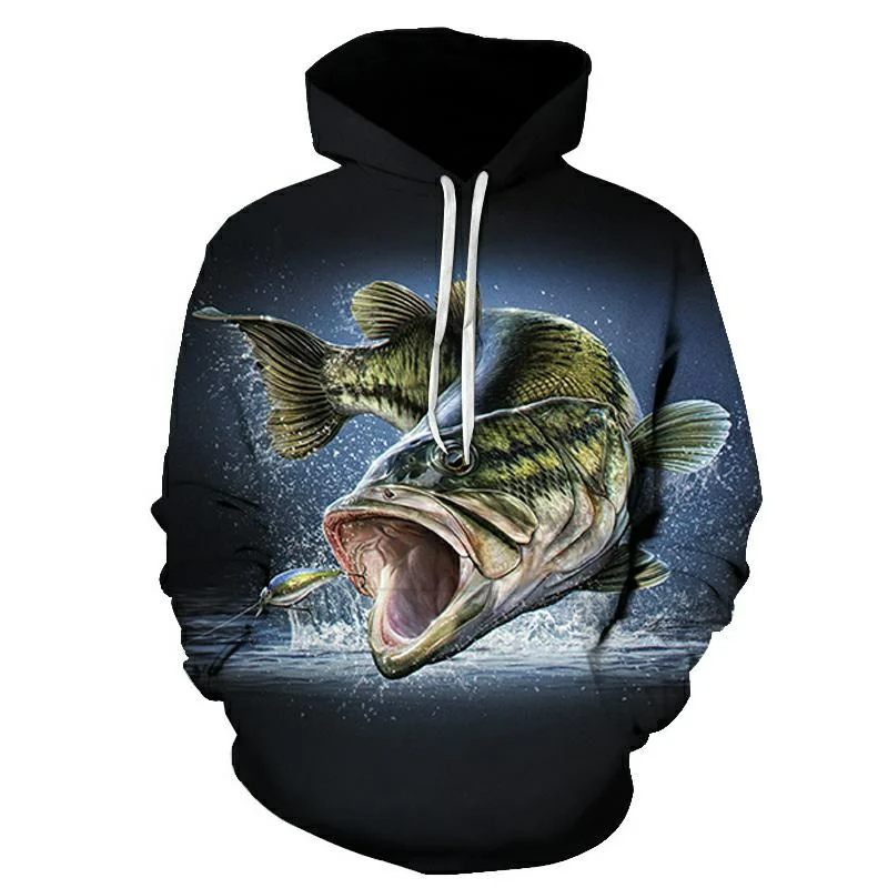New 3D printed koi fish patter - Outdoor Hunting Hoodie 评论和价格