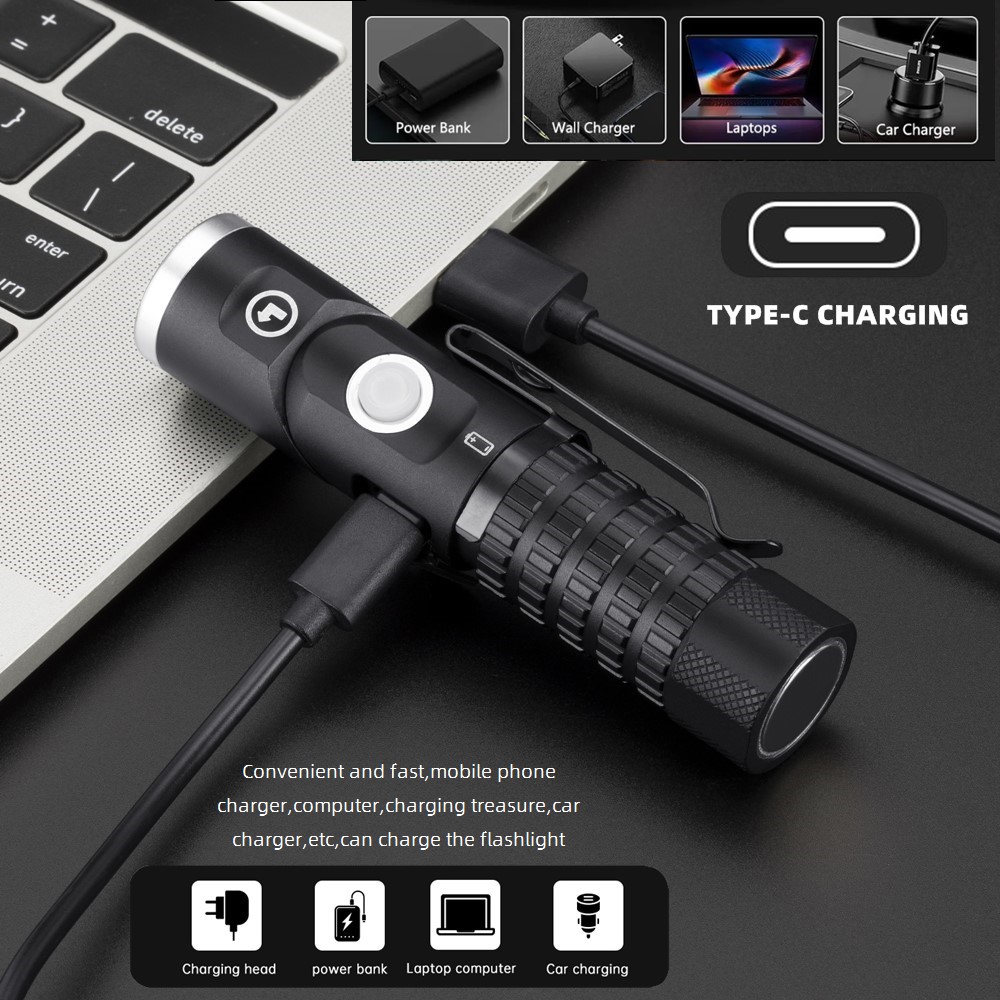 Magnetic P8 Led Flashlight 90° - Headlamp Tactical Bright 评论和价格
