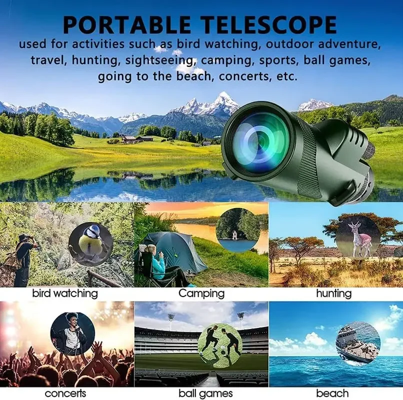 80x100 HD Monocular for Smartp - Monocular Night Vision 评论和价格