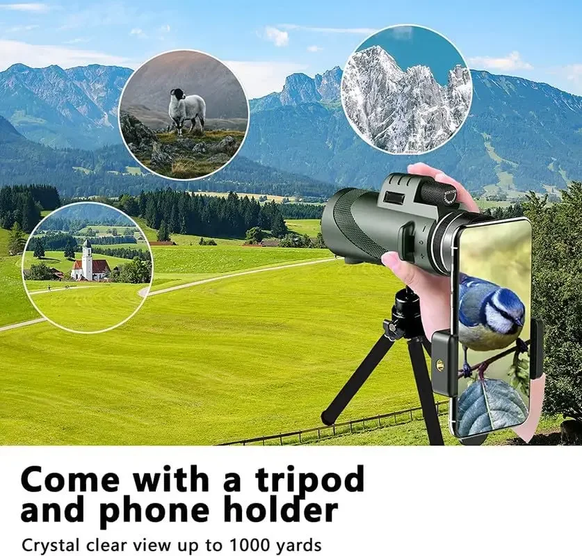 80x100 HD Monocular for Smartp - Monocular Night Vision 评论和价格