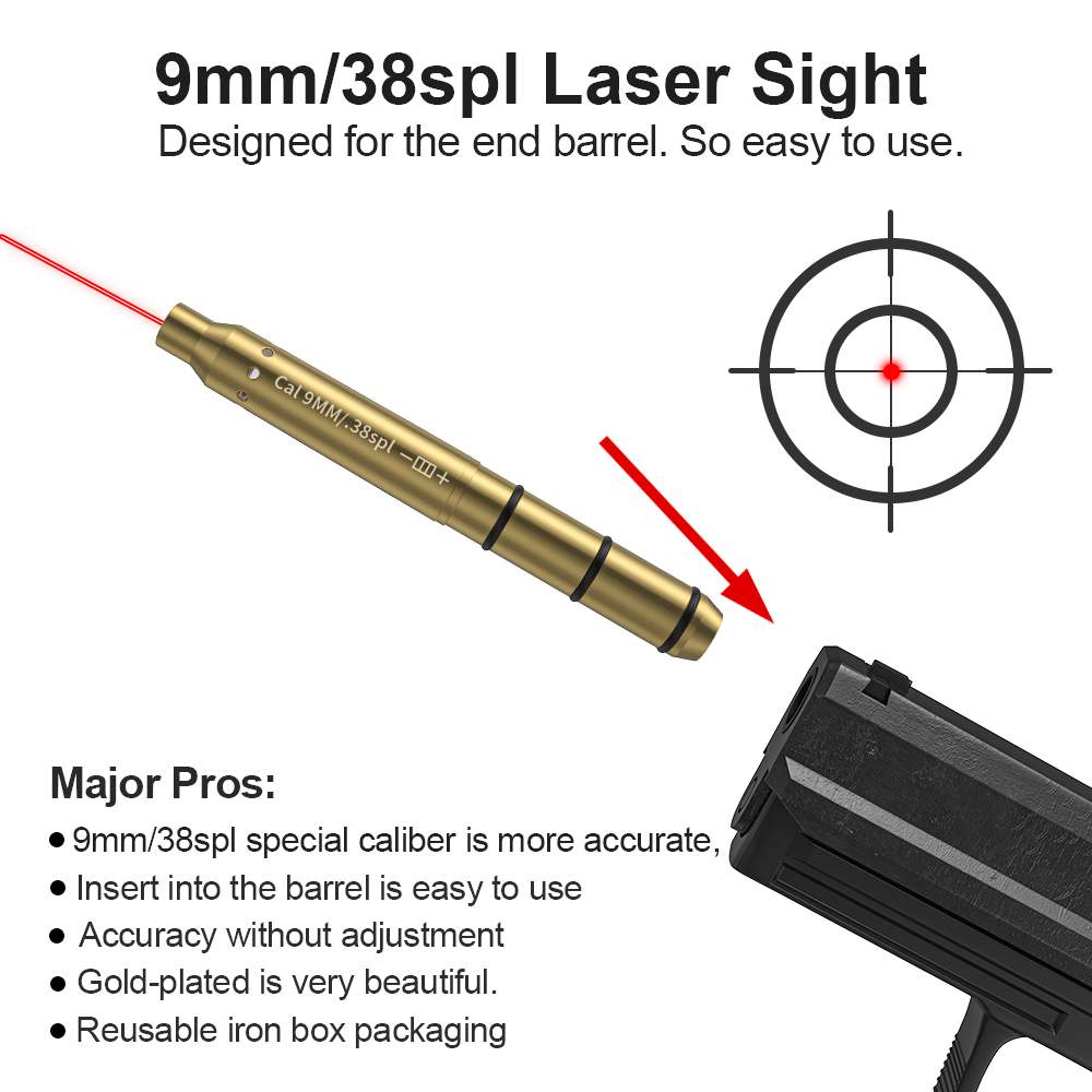 9MM/38SPL Red Laser Boresighte - Outdoor Hunting Range 评论和价格